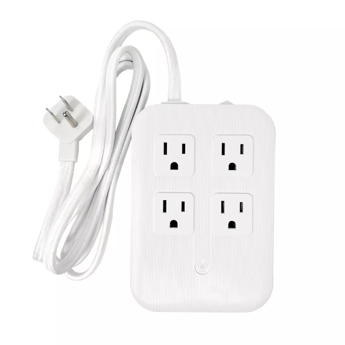 4 AC Outlets & Multi USB Port Surge Protector Power Strip, 5ft Braided Cord with Flat Plug