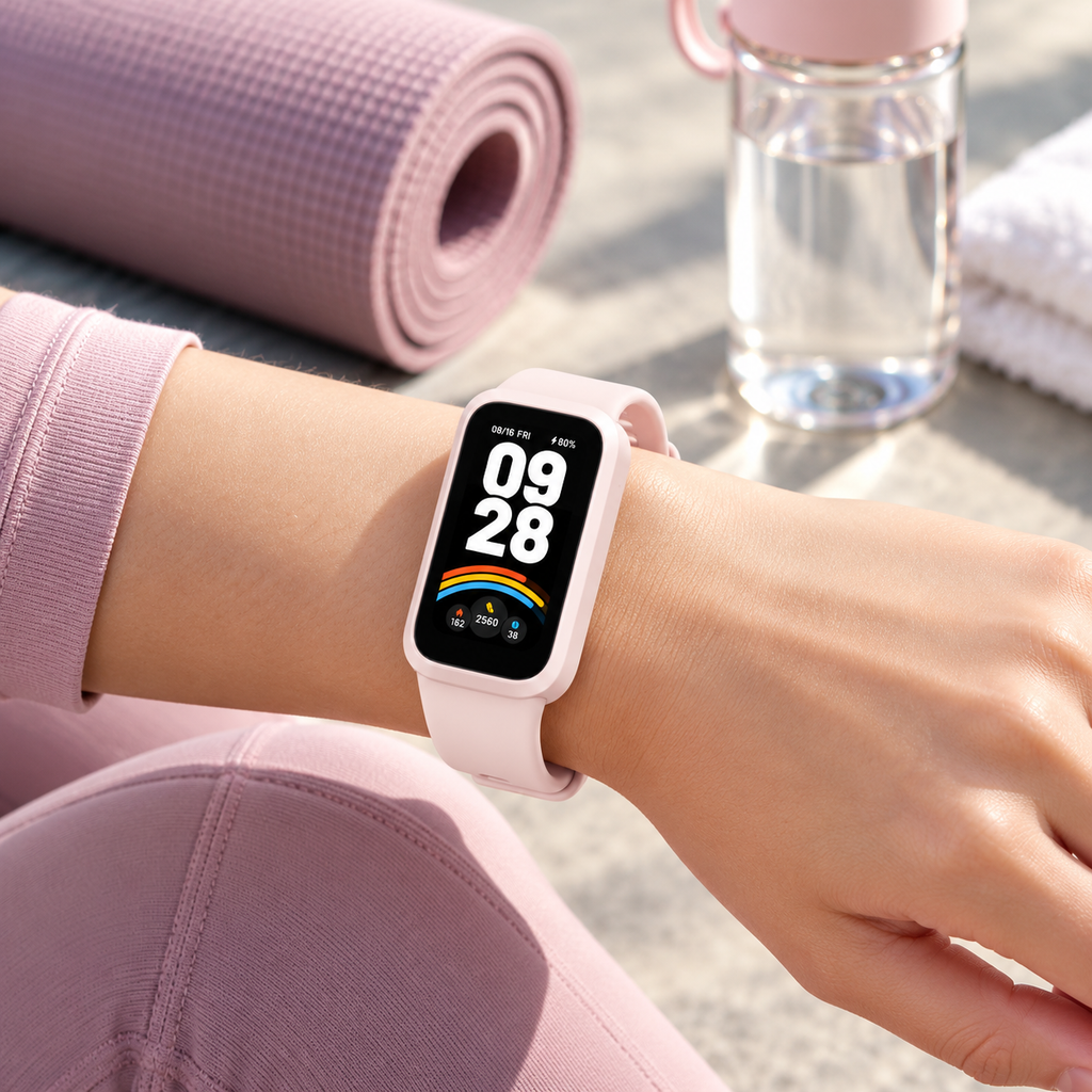 Pink Smart Fitness Tracker With 1.47 Inch Touch Screen, Heart Rate And Sleep Monitor