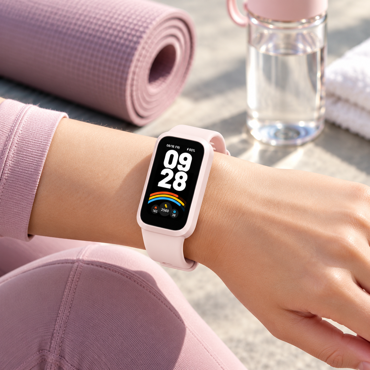 Pink Smart Fitness Tracker With 1.47 Inch Touch Screen, Heart Rate And Sleep Monitor