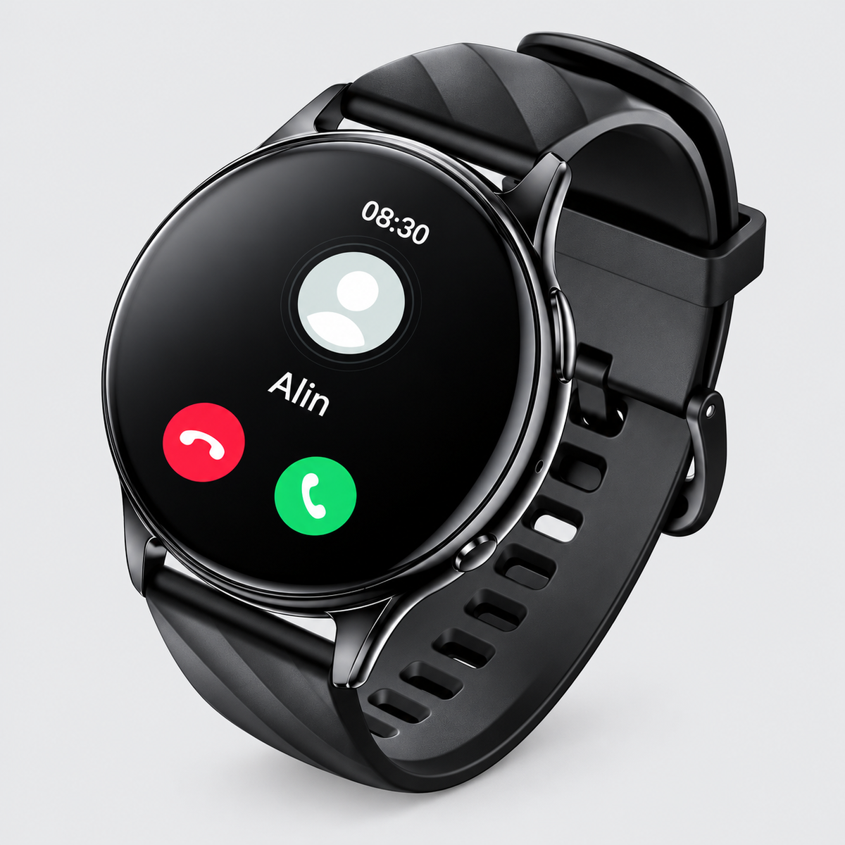 Black Round 1.39 Inch Smart Watch Ip68 Waterproof With Heart Rate And Bluetooth Call