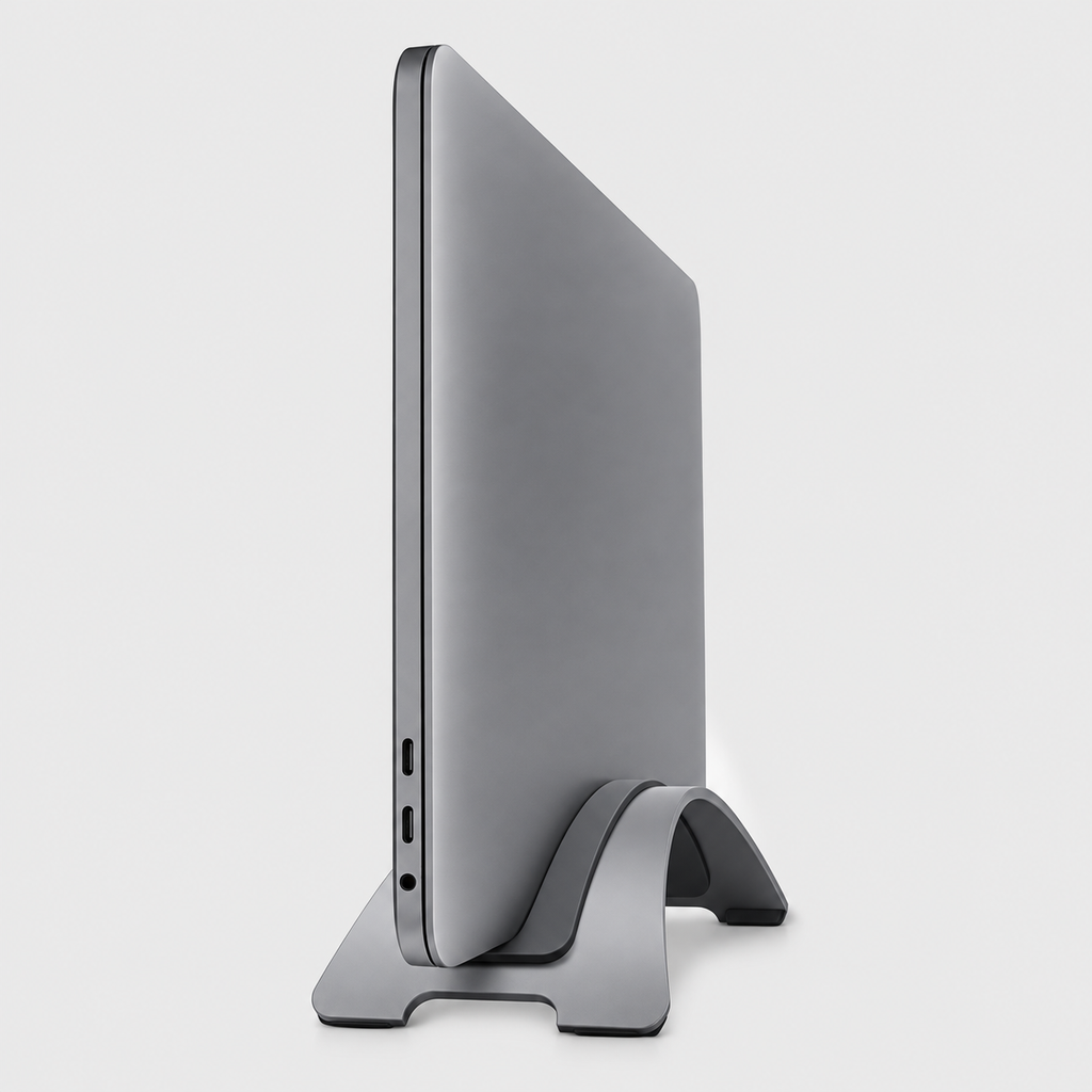 Vertical Laptop Stand For Saving Desk Space And Desktop Workstation Setup