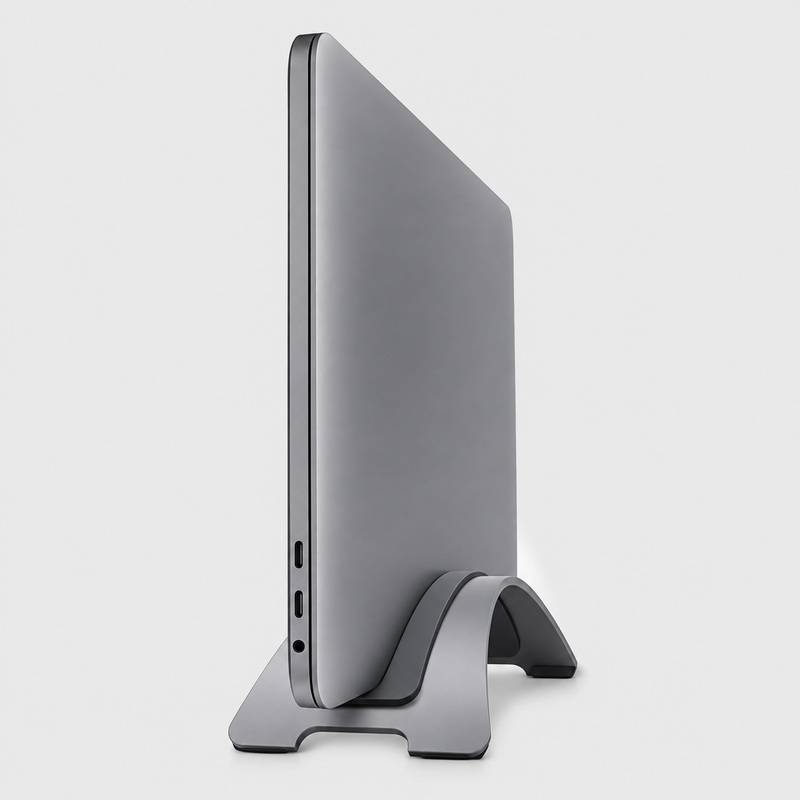 Vertical Laptop Stand For Saving Desk Space And Desktop Workstation Setup
