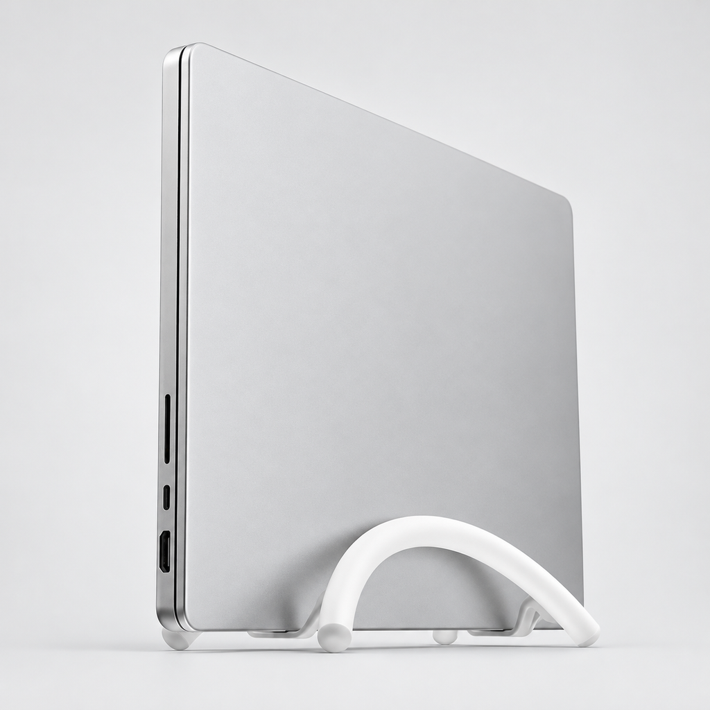 Flexible Vertical Laptop Stand Auto Adjusts For Slim Laptops Up To 1 Inch Thick