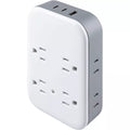 Wall Surge Tap with 4 Grounded Outlets + 4 Polarized Outlets + 2 USB-C + 1 USB-A