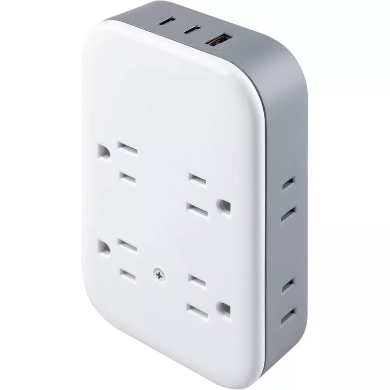 Wall Surge Tap with 4 Grounded Outlets + 4 Polarized Outlets + 2 USB-C + 1 USB-A