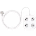 3 AC Outlets + USB-A & USB-C Surge Protector Power Strip, 4ft Braided Cord Flat Plug
